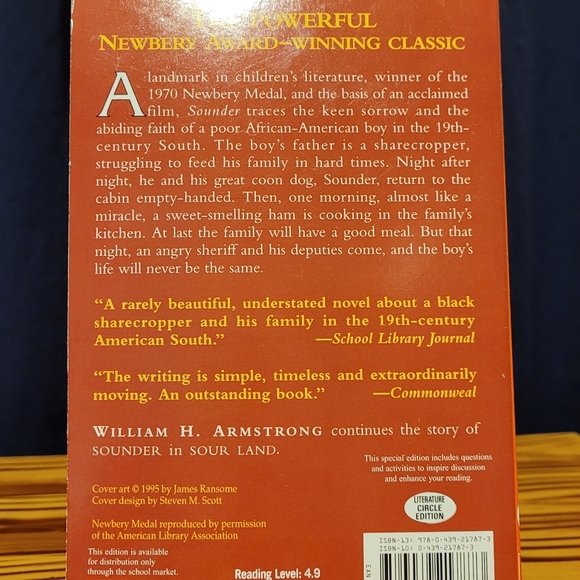 Sounder Scholastic Paperback Book - Picture 2 of 3